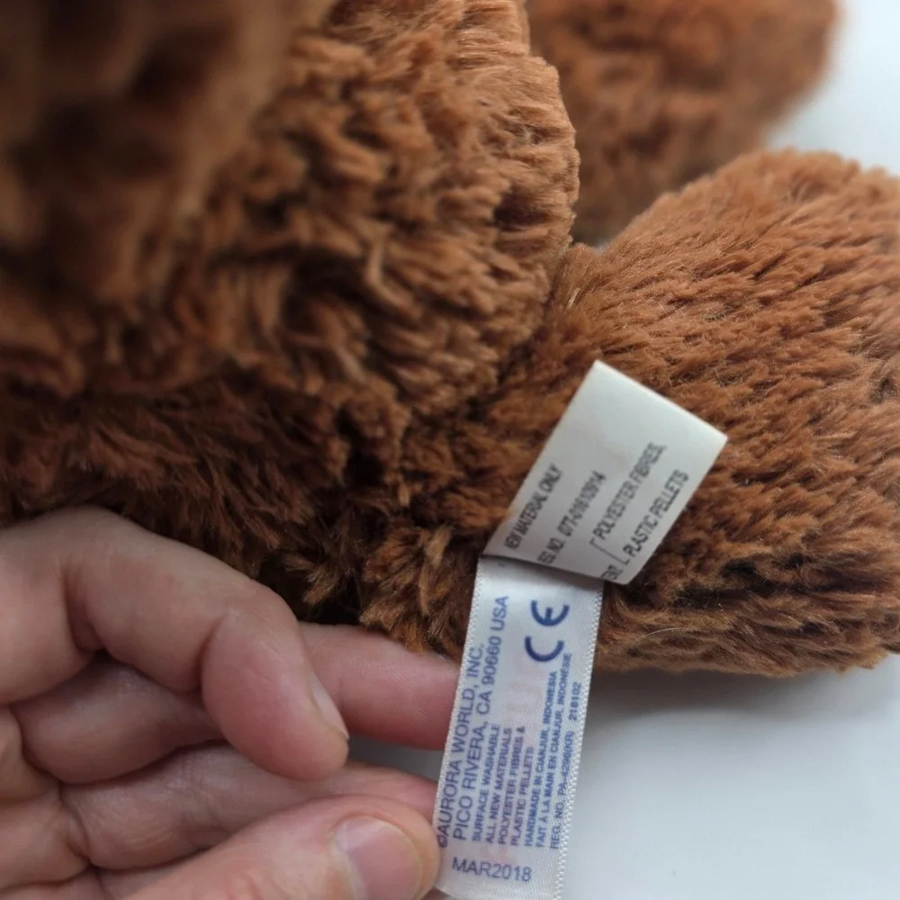 Aurora Get Well Teddy Bear Brown Shaggy Plush Bandage 7x10